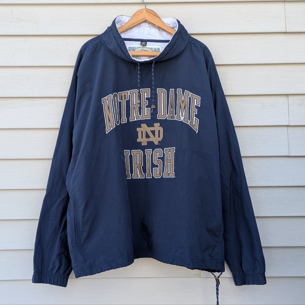Vintage Notre Dame Fighting Irish Mock Neck Windbreaker